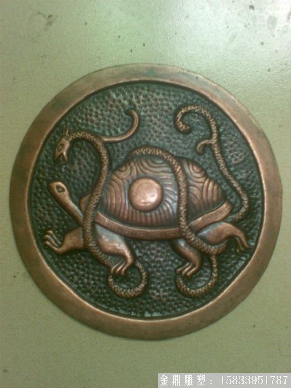 四大神獸紫銅浮雕 加工景觀浮雕